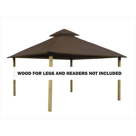 Superherostuff 14 sq. ft. Gazebo Roof Framing & Mounting Kit with Stone Outdura Canopy PA3740726